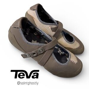 Teva Women’s Riley Mary Jane Leather Flat Shoes Size 7 US